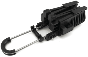 Wedge service strain clamp with detachable bail