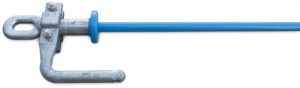Fibreglass stay insulator with eye fitting and arcing horn