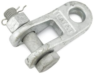 Twisted clevis tongue fitting with bolt connection