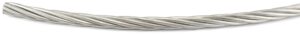 Galvanised stay wire showing twisted strands