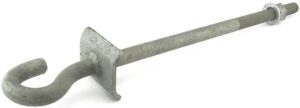 Hook bolt with shaped locating plate