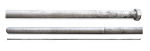 Stay rod showing headed and threaded ends