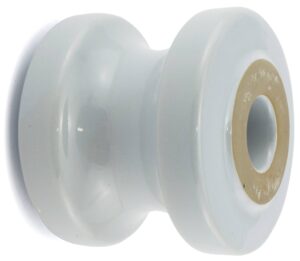 Porcelain shackle insulator with central bore