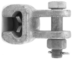 Socket clevis fitting with bolt and socket connection