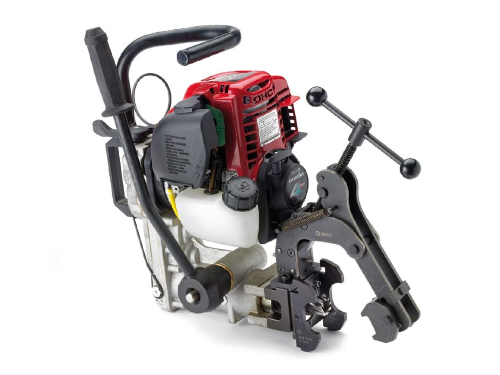 Cembre LD-42P petrol rail drill with Honda engine and rail clamp