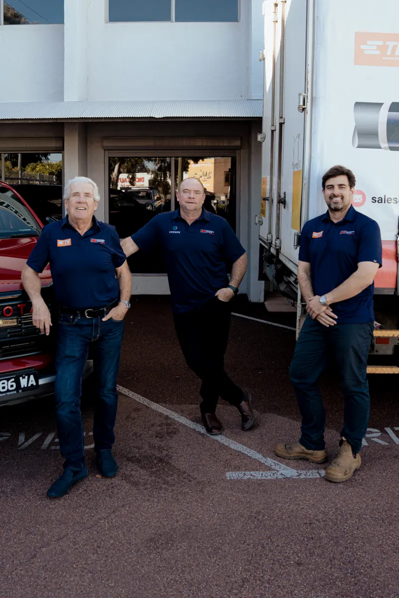 Engineering Supplies leadership team outside the Welshpool office
