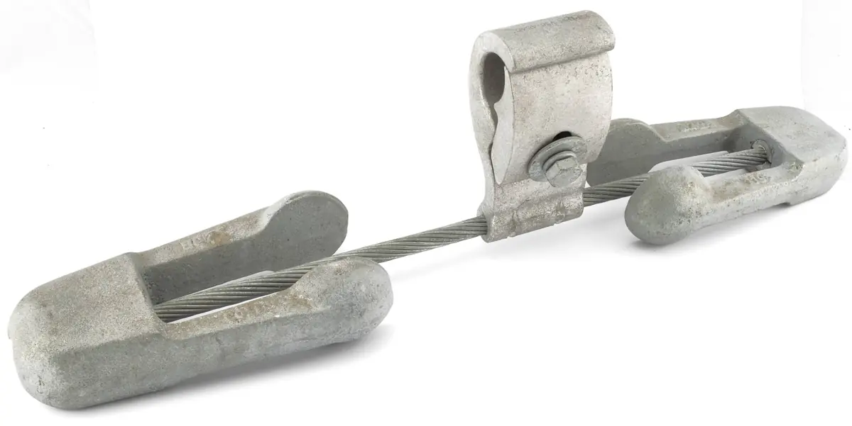 Suspension clamp with helical dead ends