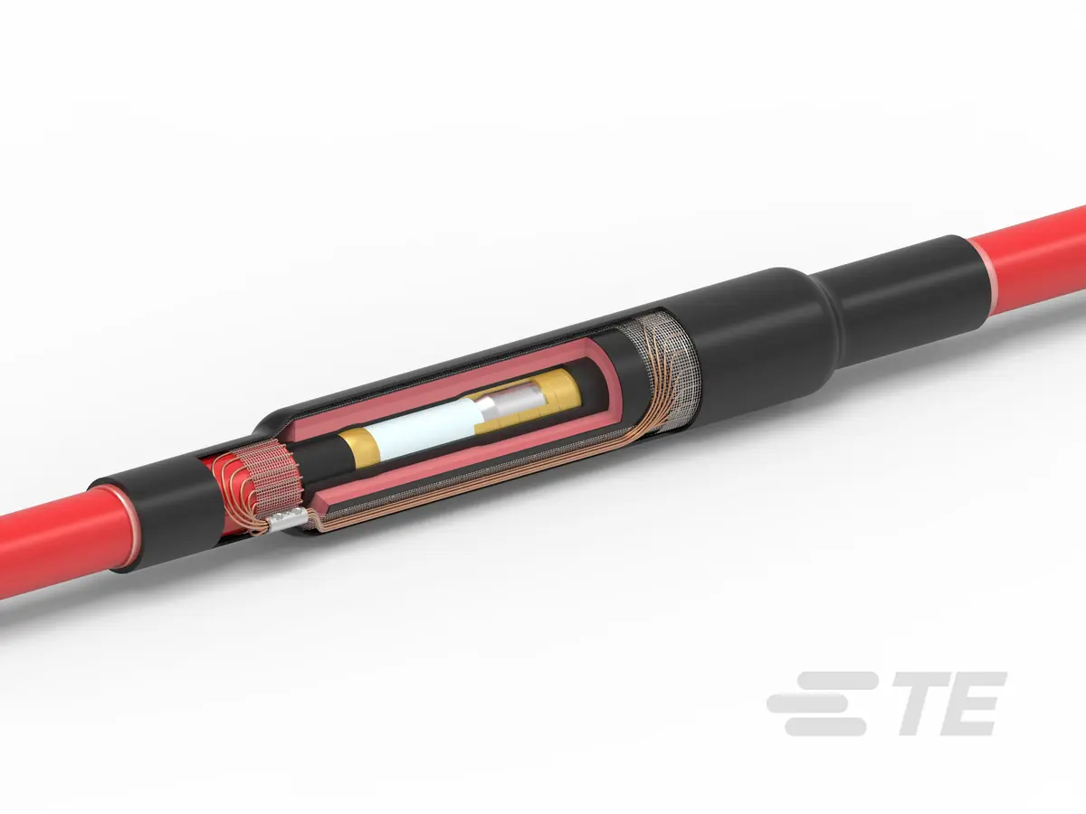 Cutaway of a Raychem MV cable joint