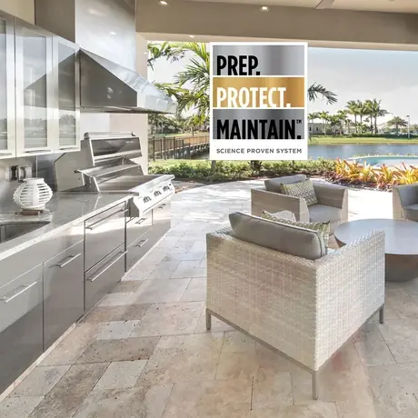 Outdoor kitchen protected with STAIN-PROOF