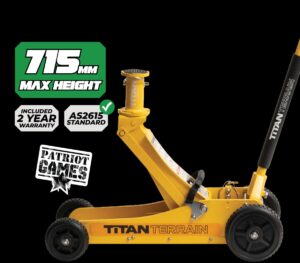 Titan Terrain 3 Tonne Rugged Floor Jack – Hi-Vis Yellow Edition